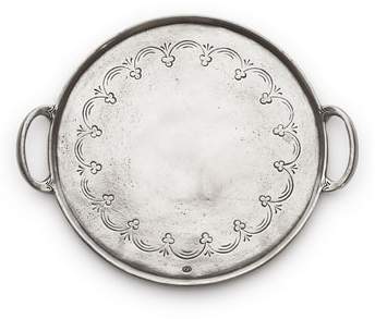 Vintage Round Pewter Serving Tray