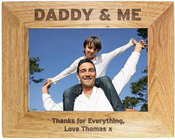 Personalised Daddy & Me Wooden Photo Frame In 3 Sizes
