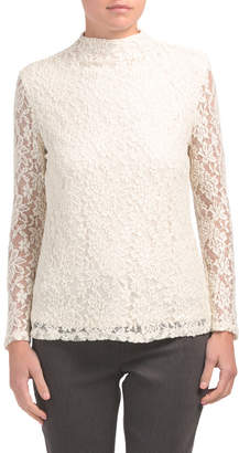 Ivory Long Sleeve Lace Top - ShopStyle