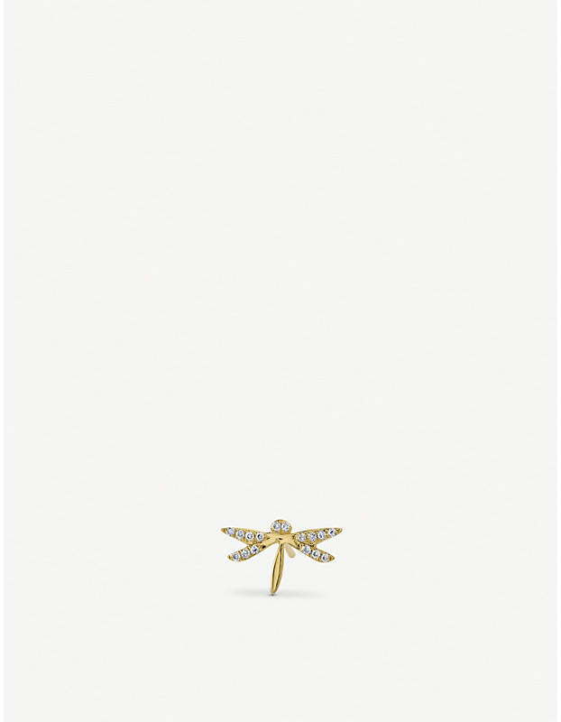 The Alkemistry Syndey Evan dragonfly 14ct yellow-gold and diamond earrings