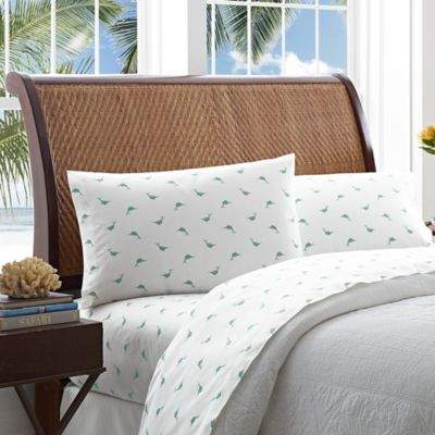 Mariners Catch King Pillowcases in Aqua (Set of 2)