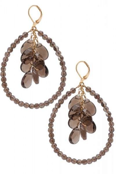 Styleserver DE David Aubrey Creolen mit Rauchquarzsteinen