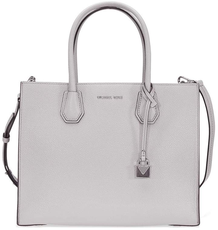 Michael Kors Mercer Large Bonded Leather Tote - Pearl Grey - ONE COLOR - STYLE