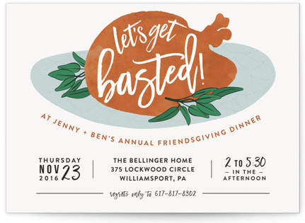 Let's Get Basted Holiday Party Invitations