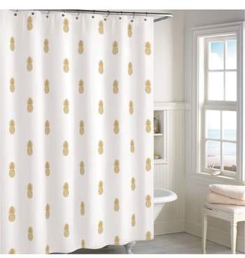 DESTINATIONS Golden Pineapple Shower Curtain