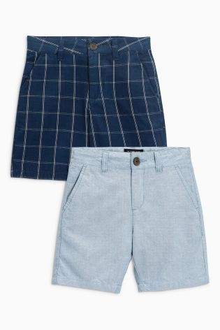 Boys Blue Smart Chino Shorts Two Pack (3-16yrs) - Blue