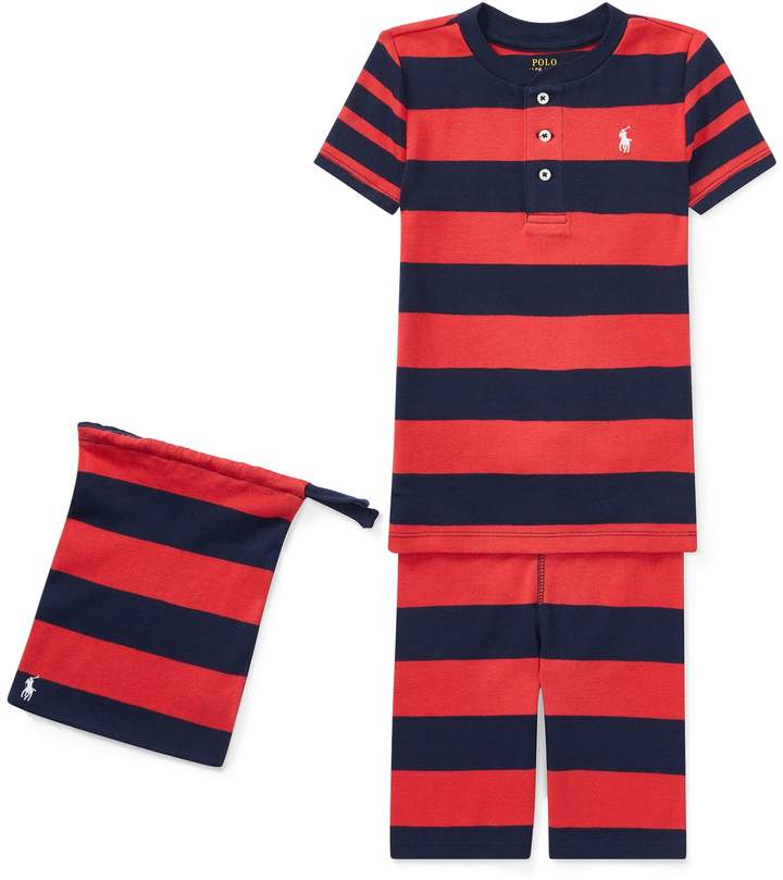 Stripe Cotton Pajama Short Set