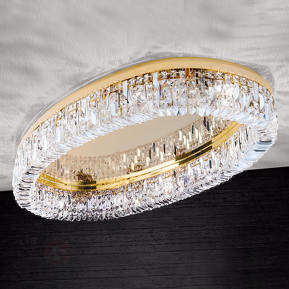 Ovale Premium-Deckenleuchte Ring mit Kristallen