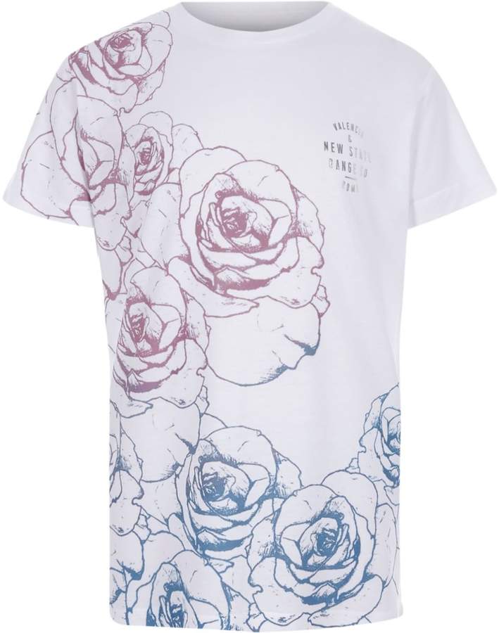 Boys Pink and blue floral T-shirt