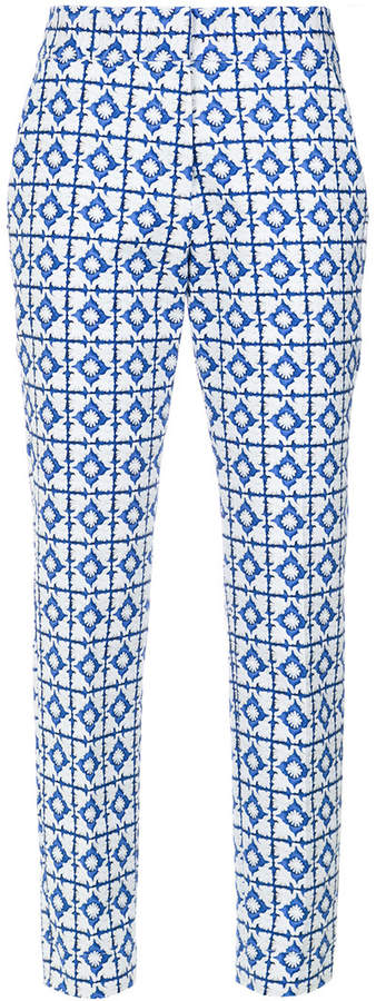 Andrea Marques tile print straight trousers