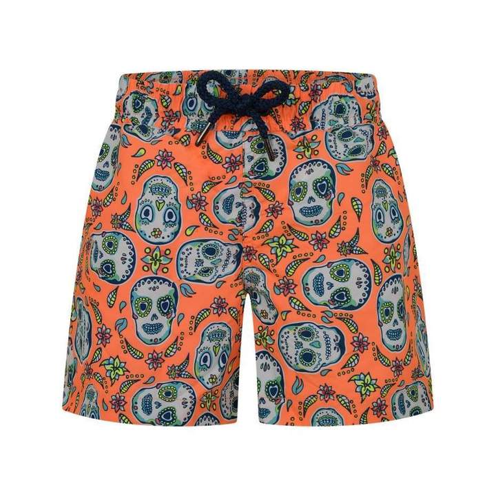 SunuvaBoys Orange Mexican Skull Swim Shorts