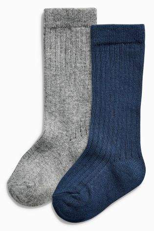 Boys Grey/Navy Socks Two Pack (Younger Boys) - Grey