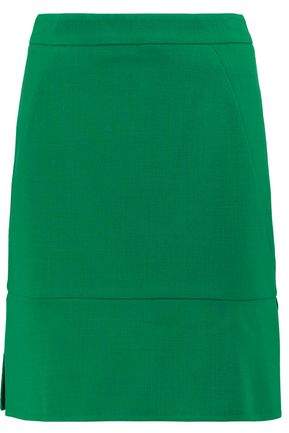 Wool-Blend Woven Mini Skirt