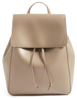 Sole Society Ivan Faux Leather Backpack - Beige