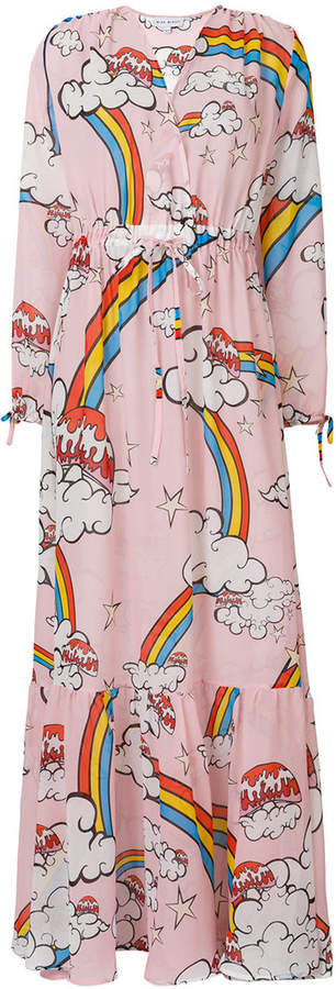 multi-print maxi dress