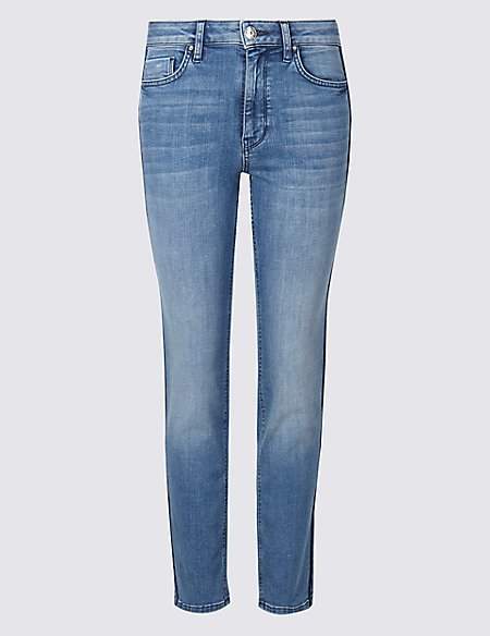 Mid Rise Straight Leg Cropped Jeans