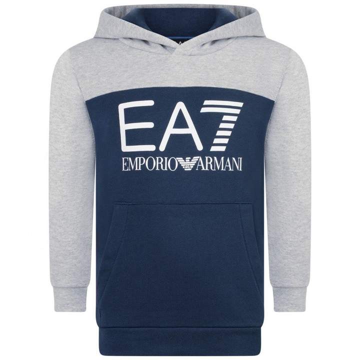 EA7 Emporio ArmaniBoys Navy & Grey Hooded Sweater