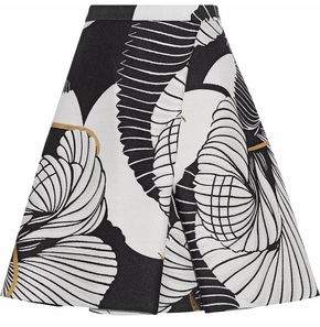 Metallic Pleated Jacquard Mini Skirt