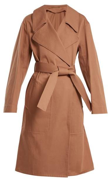 Oversized cotton-twill trench coat