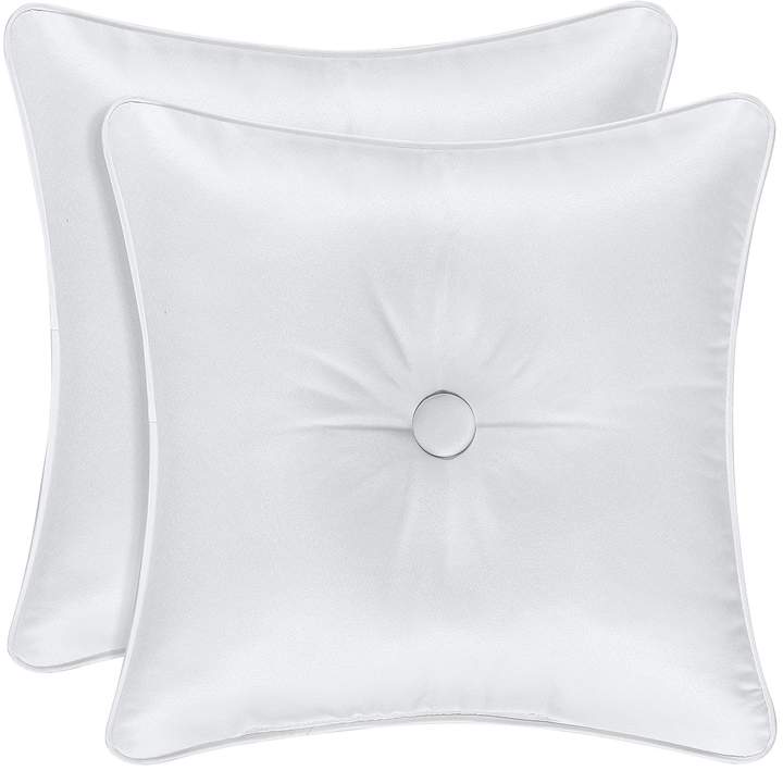 Astoria Button-Tufted Satin Square Pillow