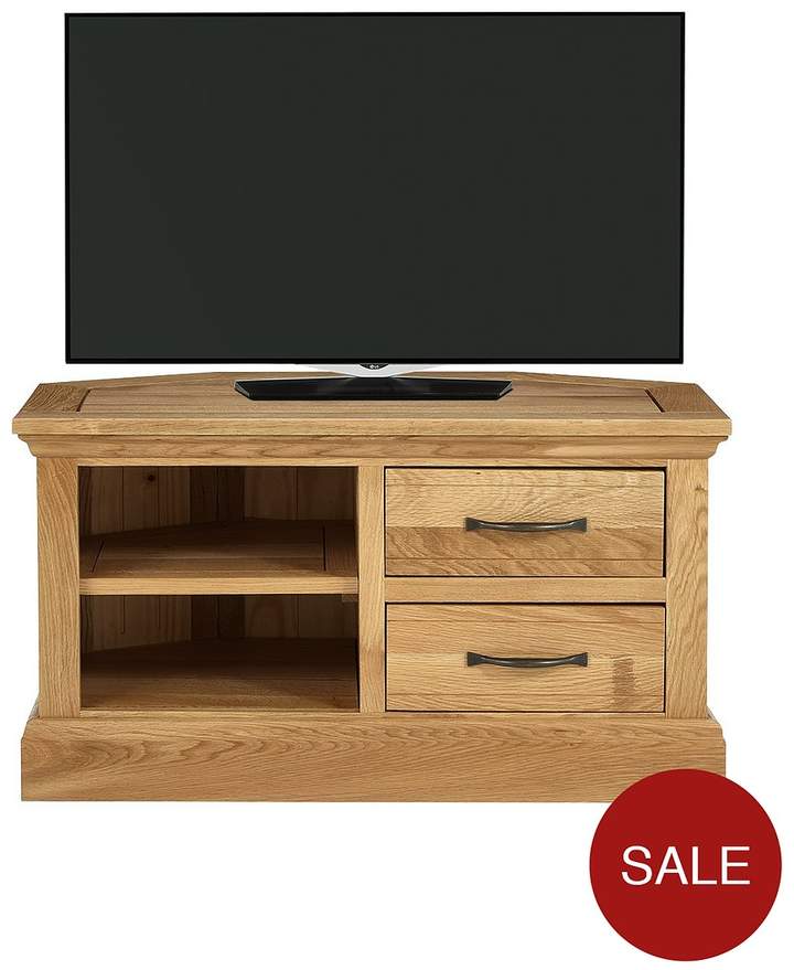 Luxe Collection - Kingston 100% Solid Wood Ready Assembled Corner TV Unit - Fits Up To 40 Inch TV