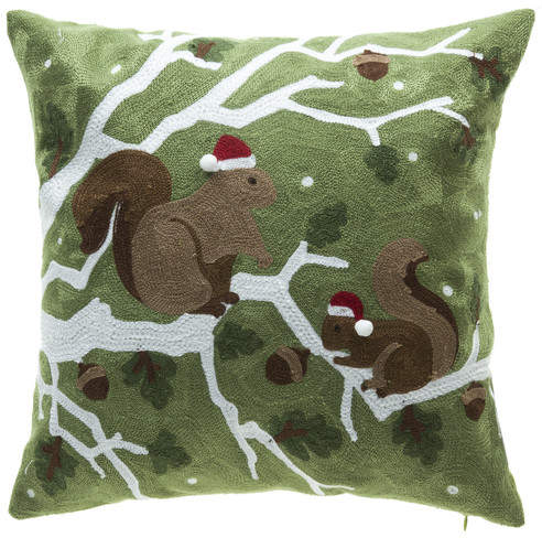 14 Karat Home Inc. Holiday Squirrel Throw Pillow