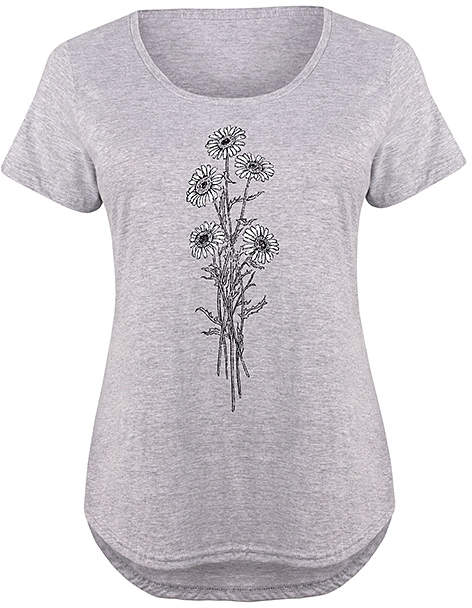 Athletic Heather Vintage Daisies Scoop Neck Tee - Plus