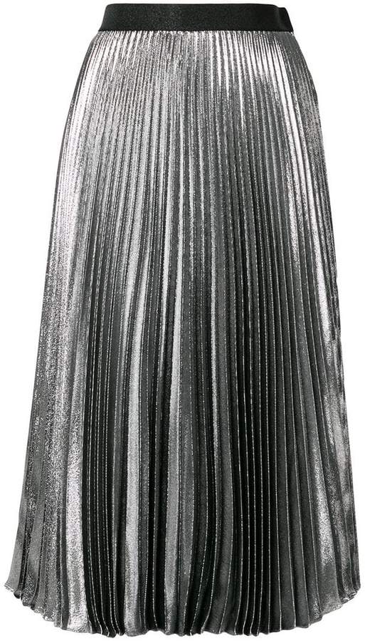 dna lame pleated skirt