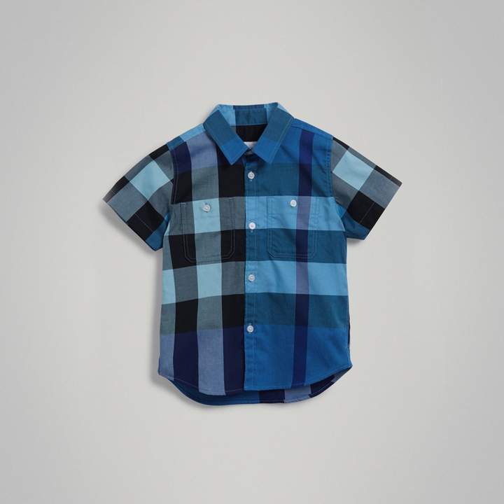 Buy Short-sleeve Check Cotton Shirt!