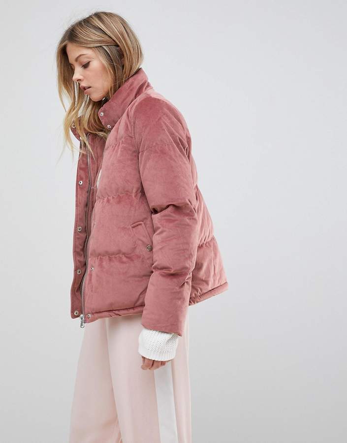 QED London – Gepolsterte Jacke aus Samt