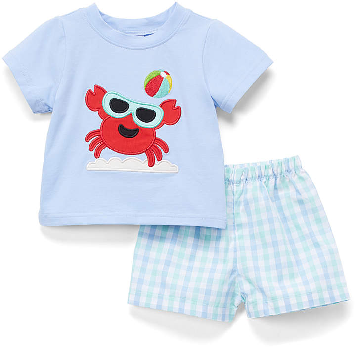 Blue Crab Tee & Plaid Shorts - Infant, Toddler & Boys