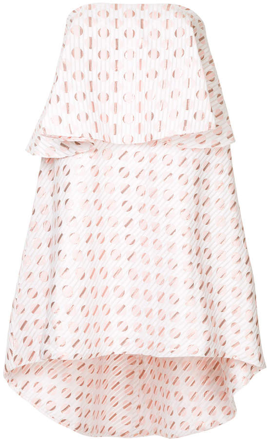 Kage dot patterned layered tube dress