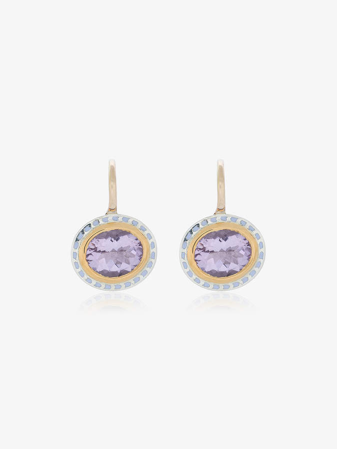 Alice Cicolini oval pendant amethyst earrings