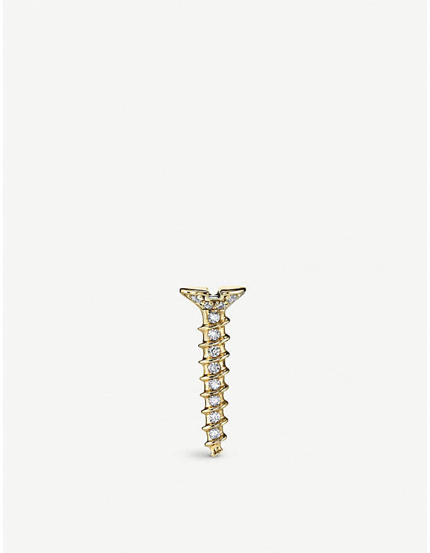 The Alkemistry Sydney Evan screw 14ct yellow-gold and diamond stud earring