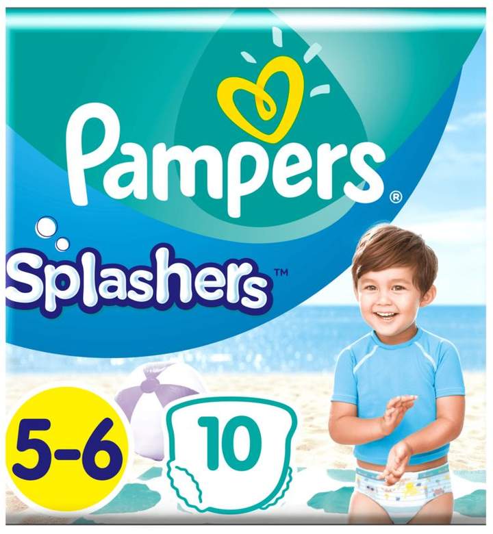 Pampers Splashers Size 5-6, 10 Disposable Swim Pants, 11-16kg