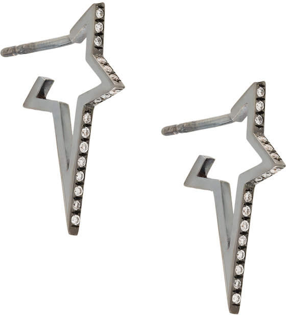 18kt Schwarzgold-Ohrstecker mit sternenförmigem Design