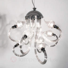 Neunflammige Glas-Pendelleuchte Polaris