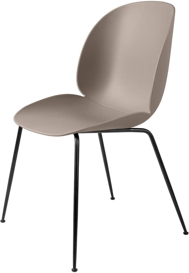 Gubi - Beetle Dining Chair, Conic Base schwarz / new Beige