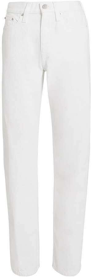 High-Rise Straight White Jeans