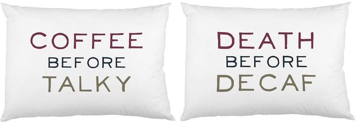 One Bella Casa Coffee Talky Death Decaff Pillowcases (Set of 2)