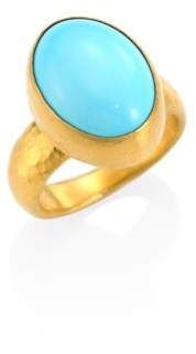 Amulet Hue Turquoise & 24K Yellow Gold Oval Ring