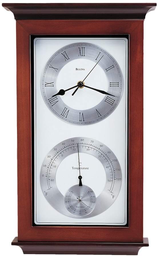 Yarmouth Wood Thermometer Wall Clock - C3760