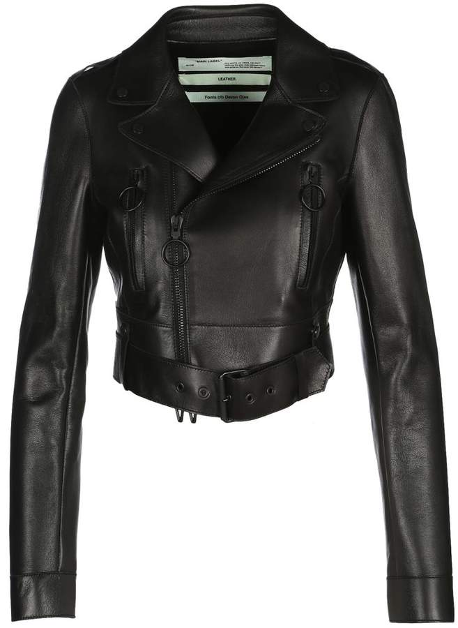 Cropped Leather Biker Jacket