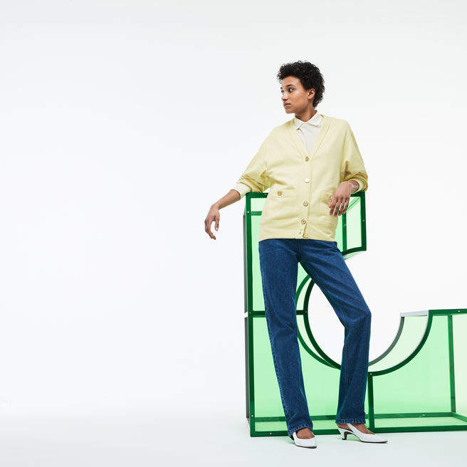 Damen Fashion Show Cardigan aus Baumwoll-Fleece