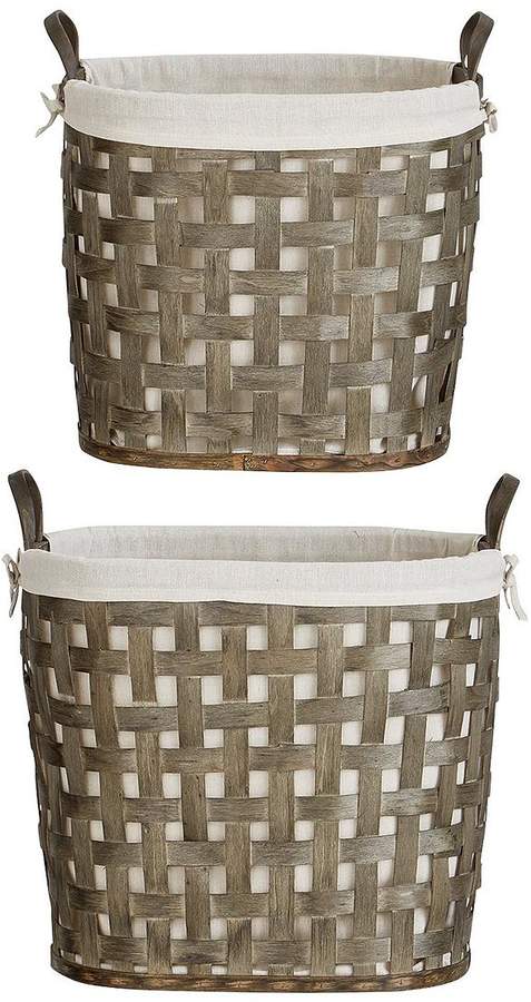 Ideal Home Set Of 2 Oval Open Weave Baskets