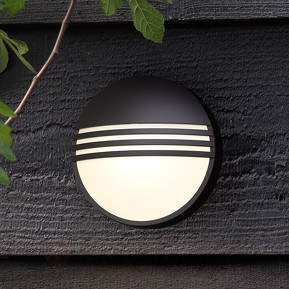 Schwarze LED-Außenwandleuchte Yarrow