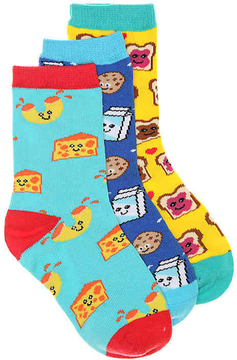Socksmith BFF (Best Foods Forever) Infant, Toddler, & Youth Crew Socks - 3 Pack - Boy's