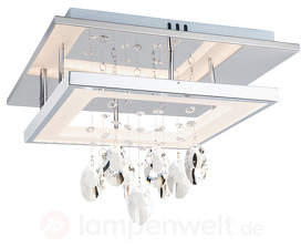 Mit Glasbehang - LED-Deckenlampe Alva, eckig