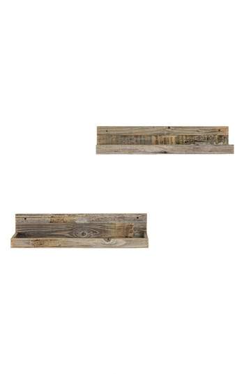 (del)Hutson Designs Set of 2 Floating Reclaimed Barnwood Shelves