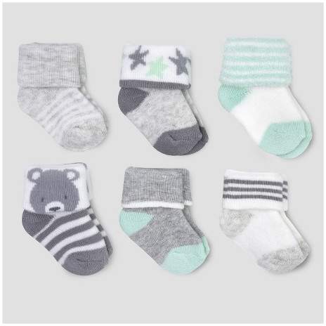 Just One You made by carter Baby 6pk TryCuff Socks - Just One You Made by Carter's® Multicolor 0-3M